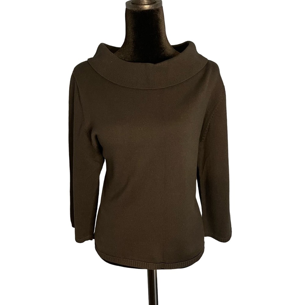 Rafaella Women Black 3/5 Wide Sleeve Round Neck Sweater Size XL